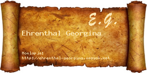 Ehrenthal Georgina névjegykártya